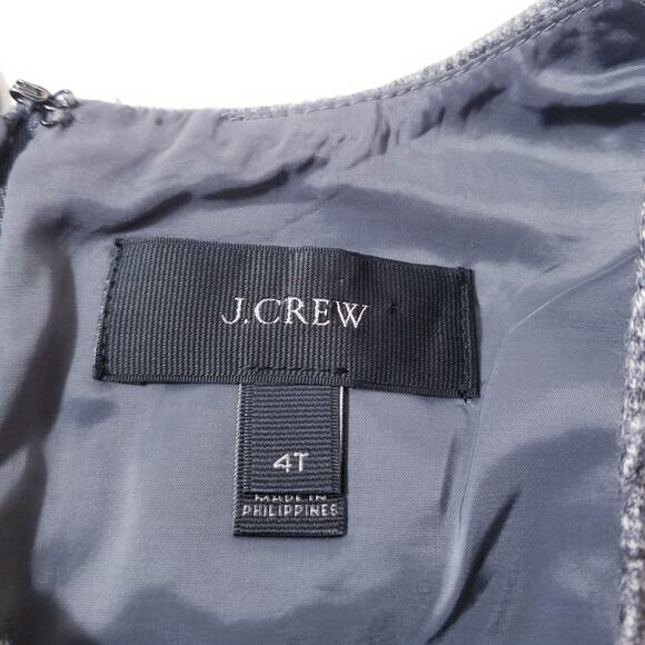 J. Crew Wool Blend Gray Chevron Print Sheath Dress Professional Work - Picture 3 of 13